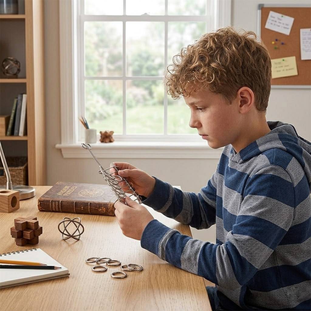 9-Linked Rings Metal Disentanglement Puzzle