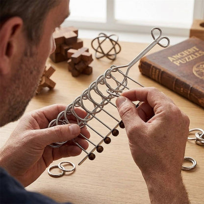 9-Linked Rings Metal Disentanglement Puzzle