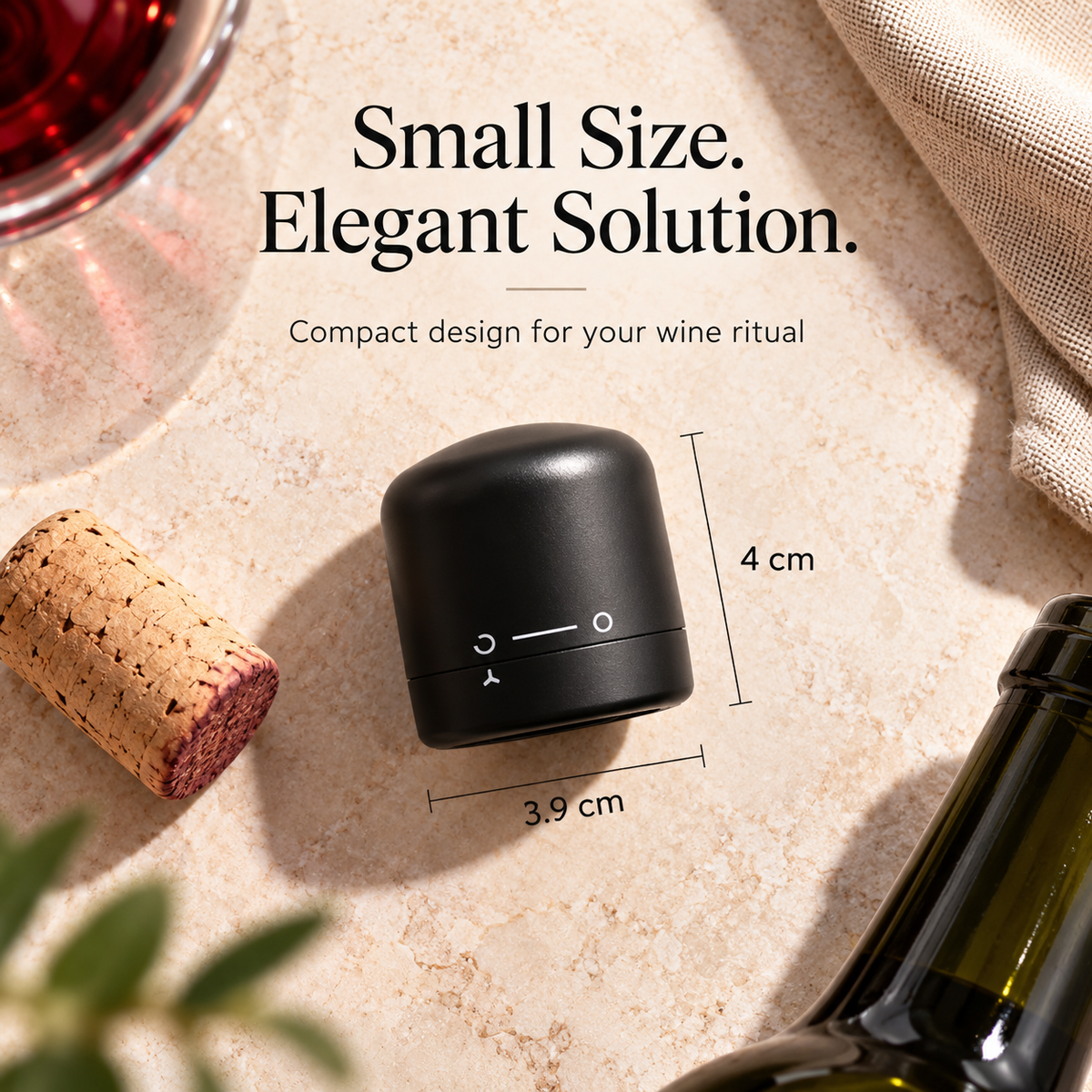 🍷 Mini Vacuum Wine Bottle Stopper – Airtight Freshness Sealer for Wine & Champagne
